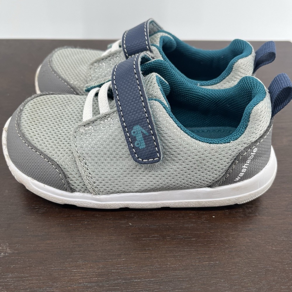 See Kai Run Boys Ryder II FlexiRun Sneaker Shoe Toddler Size 8 Gray Washable - Picture 4 of 7